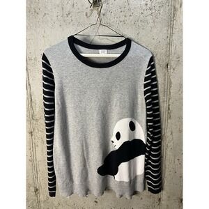 Crown & Ivy Grey Panda Sweater Sz M